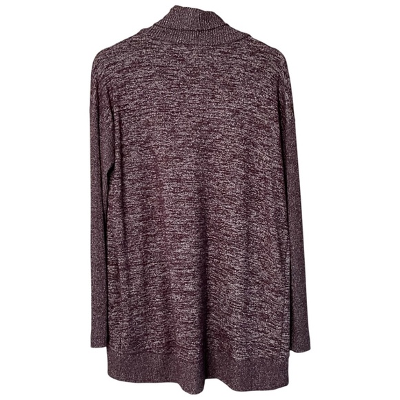 GAP Softspun Heathered Burgundy Open Front Long Sleeve Cardigan Sz S - Picture 4 of 9